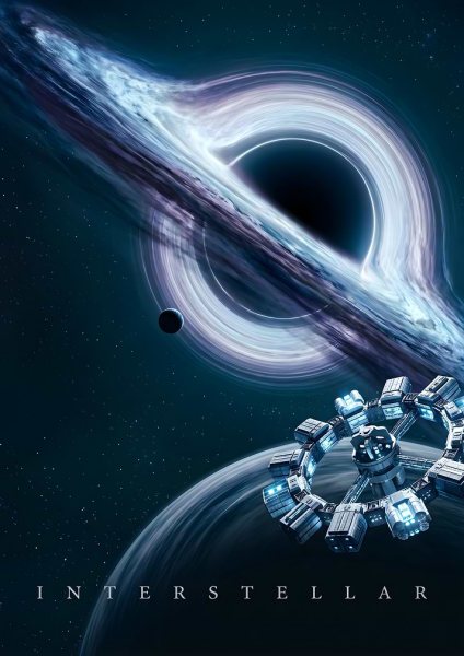 Interstellar Movie Poster with Black Hole Film Posteri – Duvar Tablosu duvarda gerçek ölçek