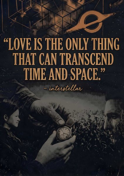 Interstellar Movie Quote Film Posteri – Duvar Tablosu duvarda gerçek ölçek
