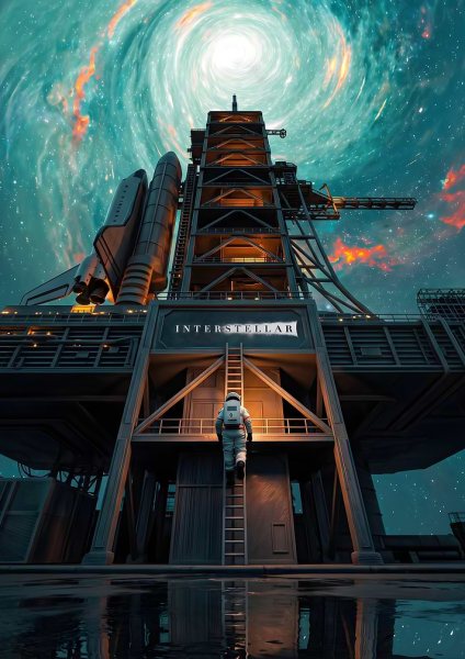 Interstellar Space Shuttle Launchpad Film Posteri – Duvar Tablosu poster görseli