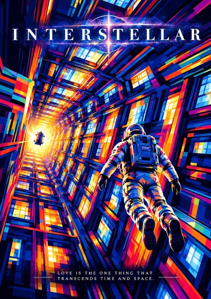 Interstellar Tesseract Pop Art Film Posteri – Duvar Tablosu duvarda gerçek ölçek