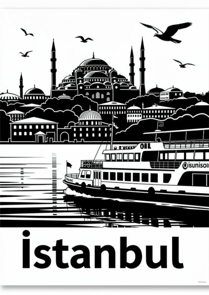 İstanbul Boğazı Posteri – Seyahat afişi Duvar Tablosu