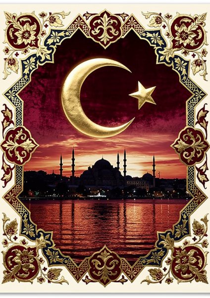İstanbul Üzerinde Hilal Posteri – Osmanlı saray sanatı Duvar Tablosu