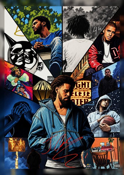 J. Cole Collage Art Müzik Posteri – Duvar Tablosu