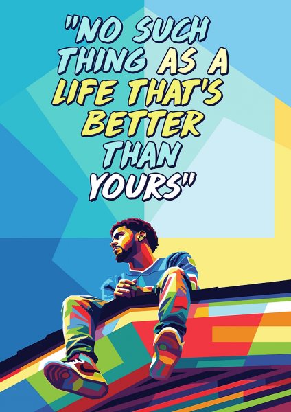 J. Cole Pop Art Portrait Müzik Posteri – Duvar Tablosu
