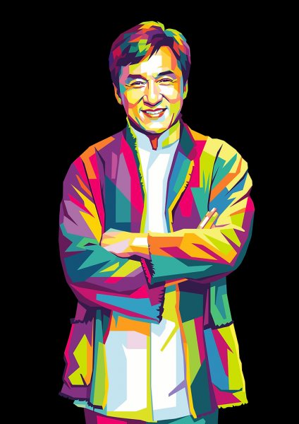 Jackie Chan Pop Art Portrait Film Posteri – Duvar Tablosu duvarda gerçek ölçek
