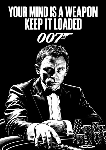 James Bond 007 Inspirational Film Posteri – Duvar Tablosu duvarda gerçek ölçek