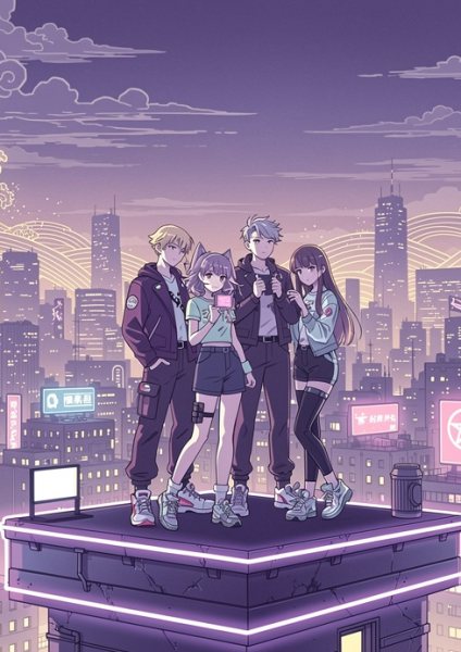 Japon Anime Ekip Sanatı Posteri – Japon baskı Duvar Tablosu duvarda gerçek ölçek