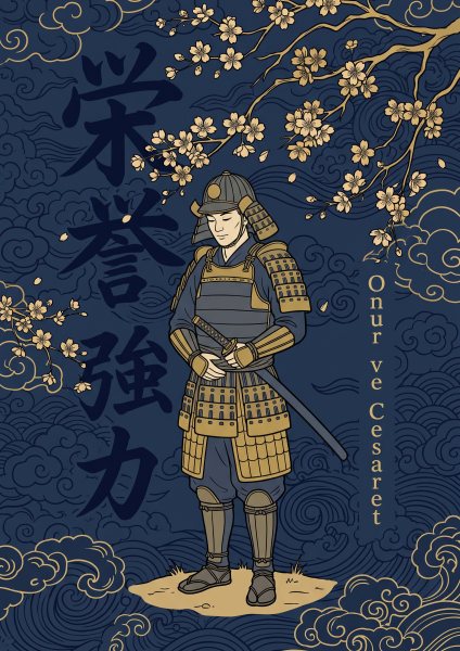 Japon Samurayı Sunağı Posteri – Japon baskı Duvar Tablosu duvarda gerçek ölçek