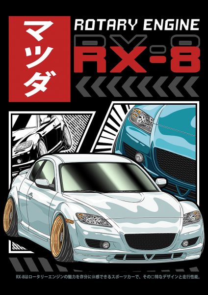 JDM Mazda RX-8 Rotary Engine Araba Posteri – Duvar Tablosu