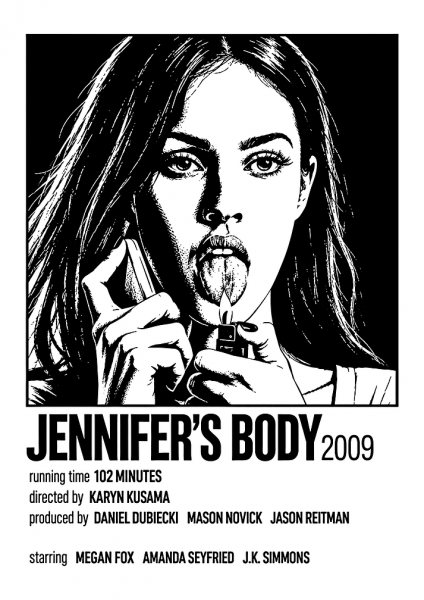Jennifer's Body Minimalist Movie Film Posteri – Duvar Tablosu duvarda gerçek ölçek