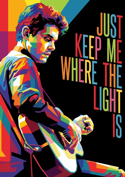 John Mayer Portrait Müzik Posteri – Duvar Tablosu duvarda gerçek ölçek