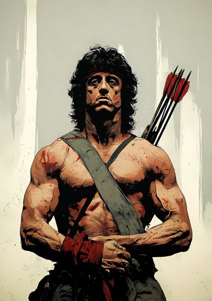 John Rambo Warrior Portrait Film Posteri – Duvar Tablosu duvarda gerçek ölçek