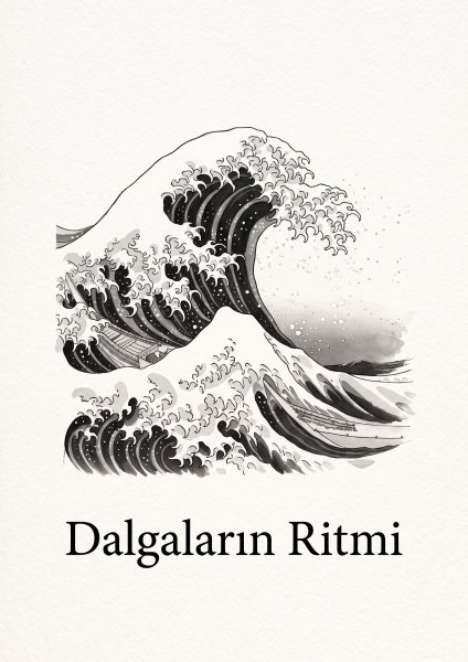 Kanagawa Dalgası Yorumu Posteri – Suluboya Duvar Tablosu duvarda gerçek ölçek