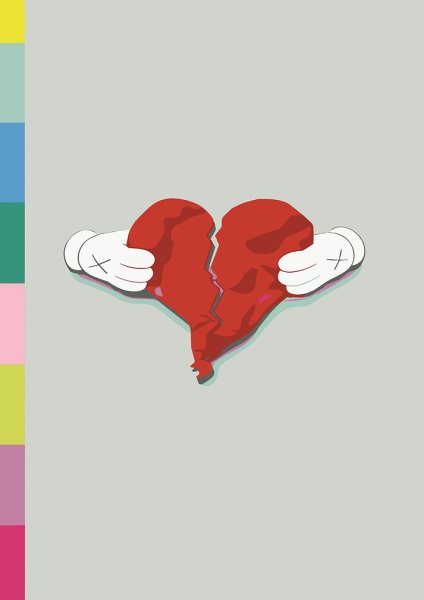 Kanye West KAWS Broken Heart Müzik Posteri – Duvar Tablosu poster görseli