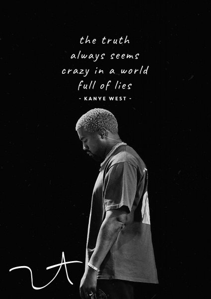 Kanye West Müzik Posteri – Duvar Tablosu duvarda gerçek ölçek
