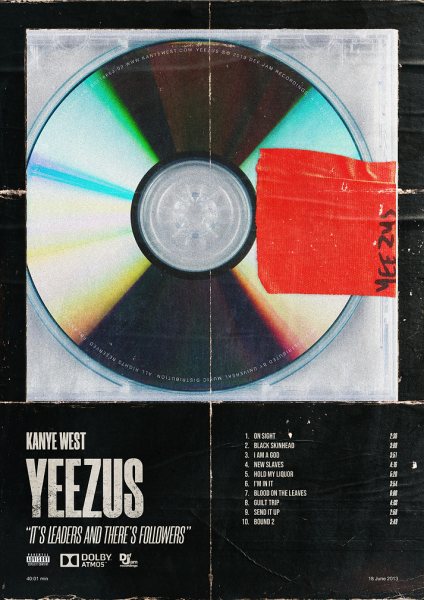 Kanye West Yeezus Müzik Posteri – Duvar Tablosu duvarda gerçek ölçek