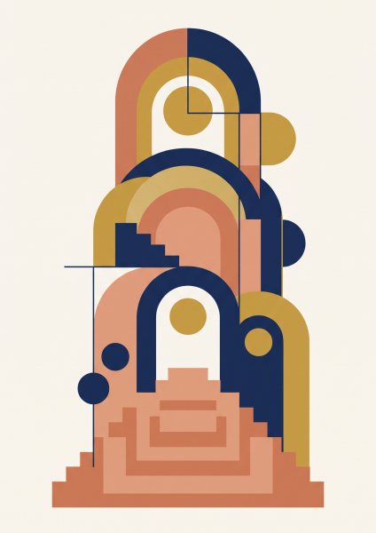 Kemerler ve Merdivenler Poster – Bauhaus (A4 / A3, Çerçeveli – Çerçevesiz)