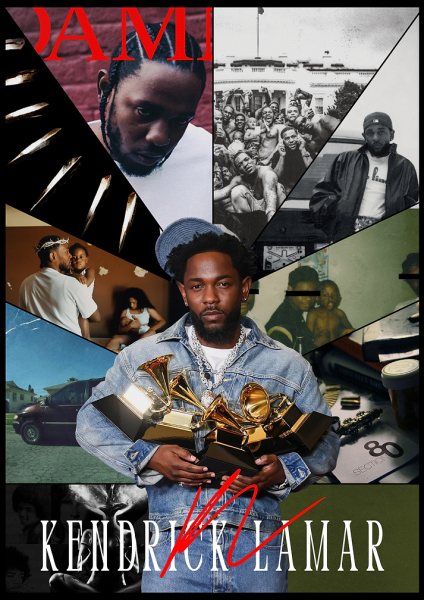 Kendrick Lamar Career Collage Müzik Posteri – Duvar Tablosu duvarda gerçek ölçek