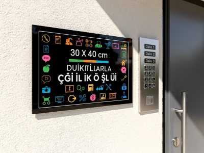 Kesik Köşeli Apartman Tabelası