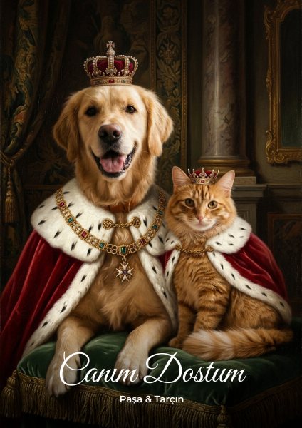 Kişiye Özel Evcil Hayvan Portresi: Kedi & Köpek Tablosu