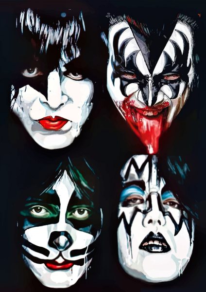 KISS Band Portrait Müzik Posteri – Duvar Tablosu duvarda gerçek ölçek