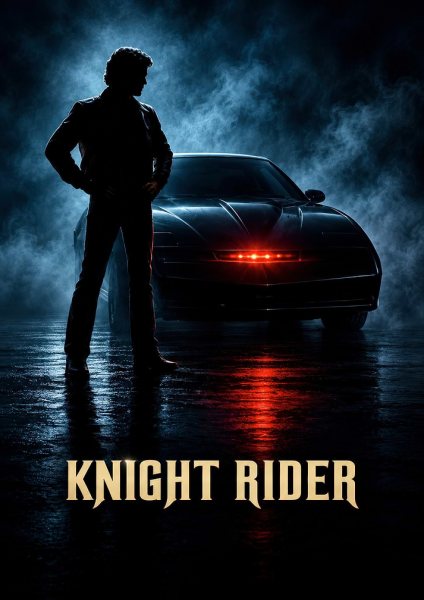 Knight Rider Michael Knight and KITT Film Posteri – Duvar Tablosu duvarda gerçek ölçek