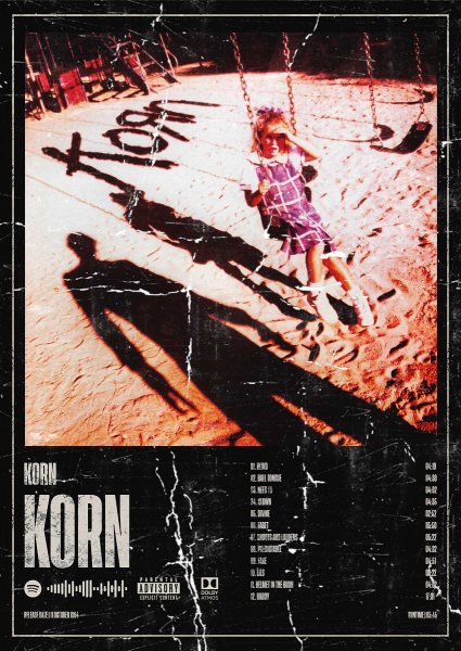 Korn - Korn Müzik Posteri – Duvar Tablosu duvarda gerçek ölçek