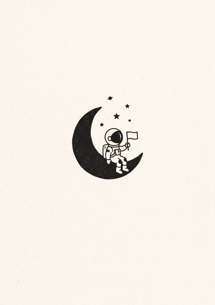 Küçük Astronot Posteri – Minimal Duvar Tablosu