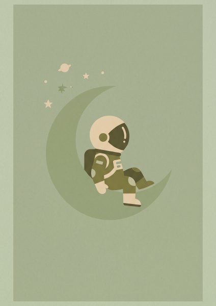 Küçük Astronot Posteri – Minimal Duvar Tablosu