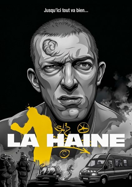La Haine Movie Poster Art Film Posteri – Duvar Tablosu duvarda gerçek ölçek