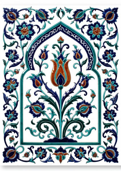 Lale ve Kemer Posteri – Çini Duvar Tablosu
