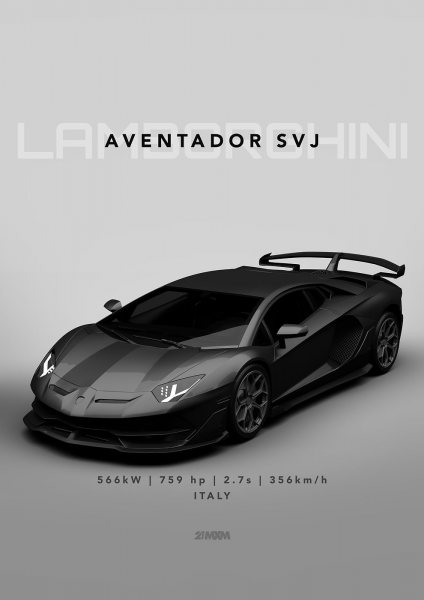 Lamborghini Aventador SVJ Araba Posteri – Duvar Tablosu duvarda gerçek ölçek