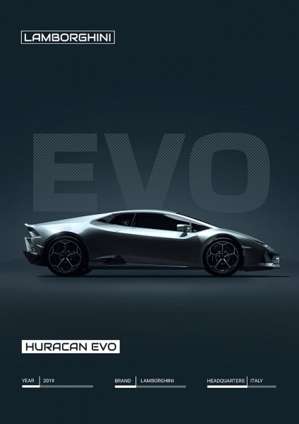 Lamborghini Huracan Evo Araba Posteri – Duvar Tablosu poster görseli