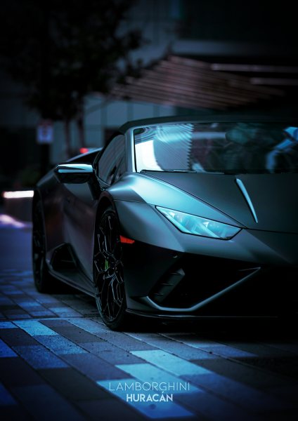 Lamborghini Huracan in the City Araba Posteri – Duvar Tablosu duvarda gerçek ölçek