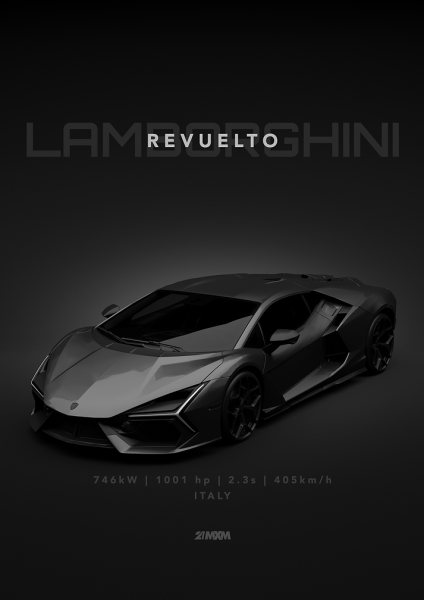 Lamborghini Revuelto Araba Posteri – Duvar Tablosu duvarda gerçek ölçek