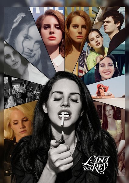 Lana Del Rey Collage Müzik Posteri – Duvar Tablosu duvarda gerçek ölçek