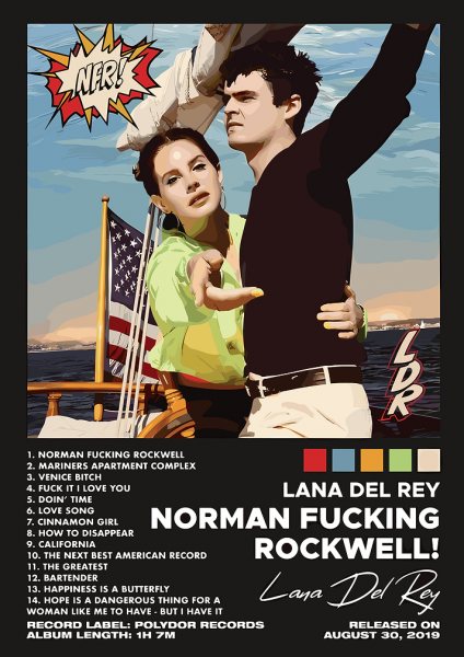 Lana Del Rey - Norman Rockwell Album Müzik Posteri – Duvar Tablosu duvarda gerçek ölçek