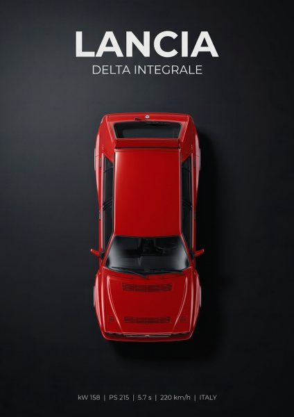 Lancia Delta Integrale Top View Araba Posteri – Duvar Tablosu