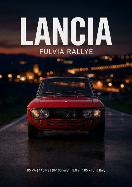 Lancia Fulvia Rallye Araba Posteri – Duvar Tablosu poster görseli