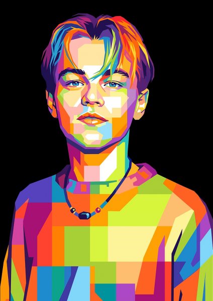 Leonardo Dicaprio WPAP Pop Art Film Posteri – Duvar Tablosu duvarda gerçek ölçek