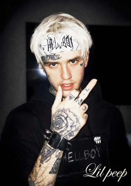 Lil Peep Portrait art Müzik Posteri – Duvar Tablosu duvarda gerçek ölçek