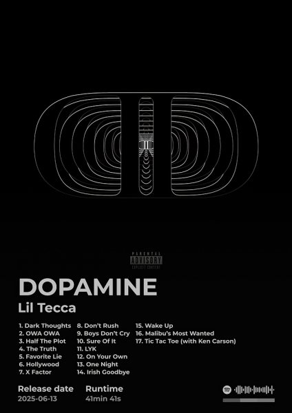 Lil Tecca - Dopamine Album Cover Müzik Posteri – Duvar Tablosu poster görseli