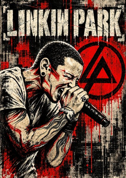 Linkin Park Chester Bennington Müzik Posteri – Duvar Tablosu duvarda gerçek ölçek