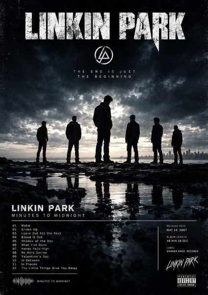 Linkin Park Minutes to Midnight Müzik Posteri – Duvar Tablosu duvarda gerçek ölçek