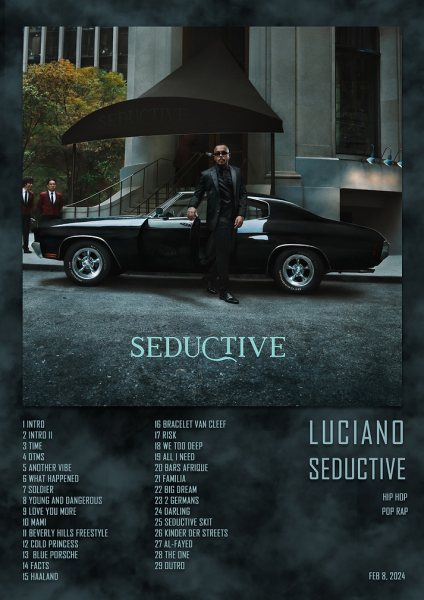 Luciano Seductive Album Cover Müzik Posteri – Duvar Tablosu duvarda gerçek ölçek