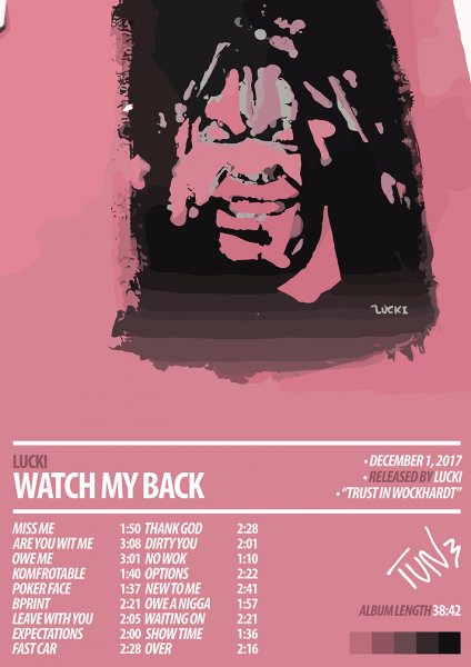 Lucki - Watch My Back Album Art Müzik Posteri – Duvar Tablosu poster görseli