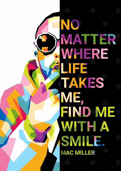 Mac Miller Müzik Posteri – Duvar Tablosu duvarda gerçek ölçek