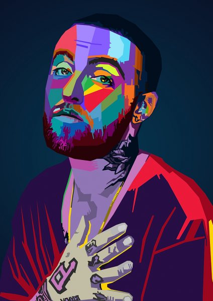 Mac Miller WPAP Pop Art Müzik Posteri – Duvar Tablosu duvarda gerçek ölçek