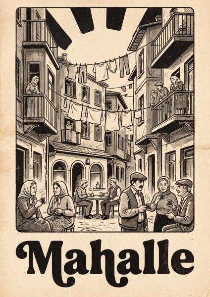 Mahalle Dizi Afişi Tarzı Posteri – Retro Duvar Tablosu