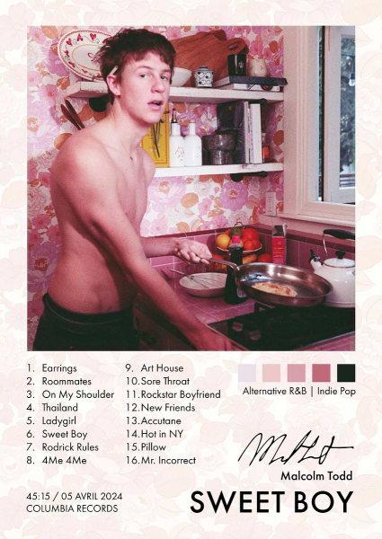 Malcolm Todd -Sweet Boy Album Cover Müzik Posteri – Duvar Tablosu duvarda gerçek ölçek
